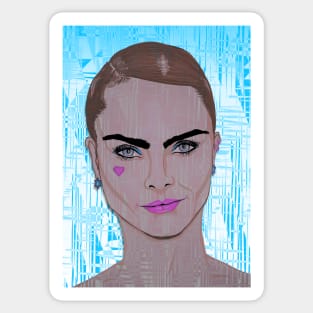 Cara blue distorted Sticker